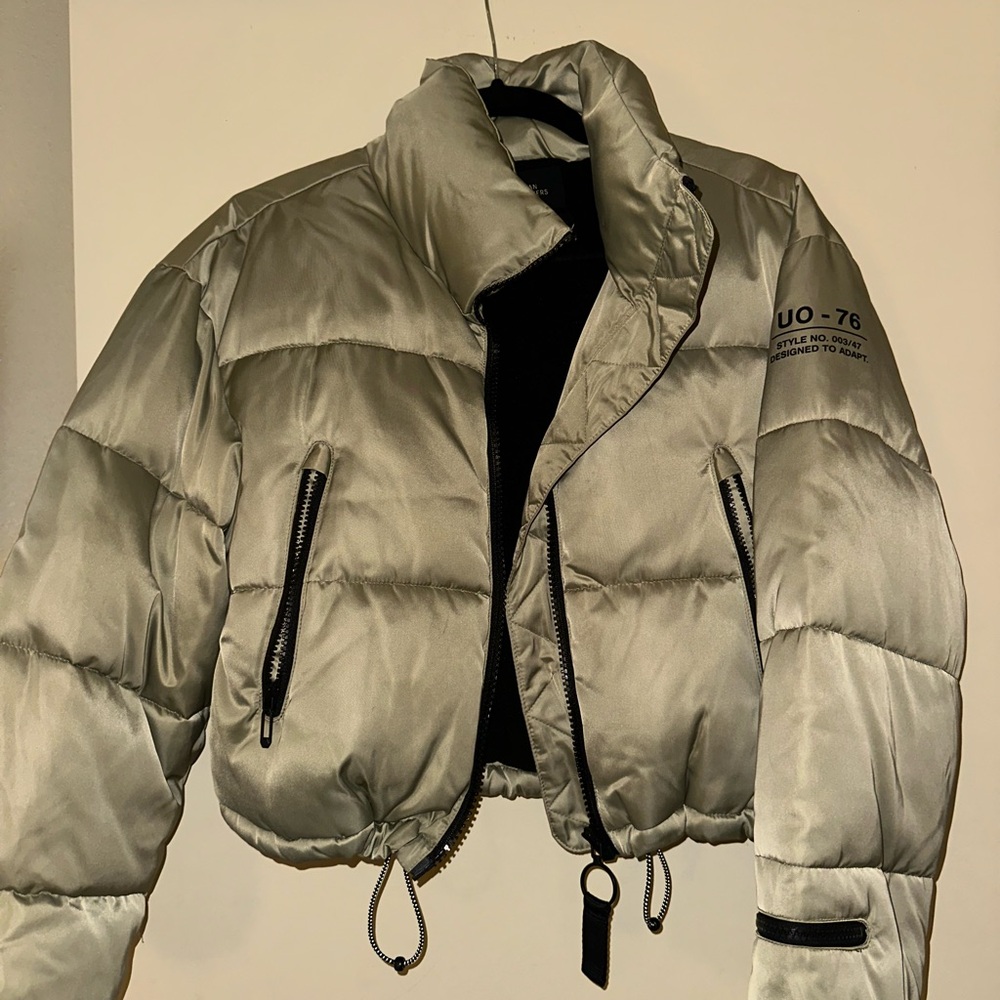 Urban Outfitters Light Green Puffer Jacket
